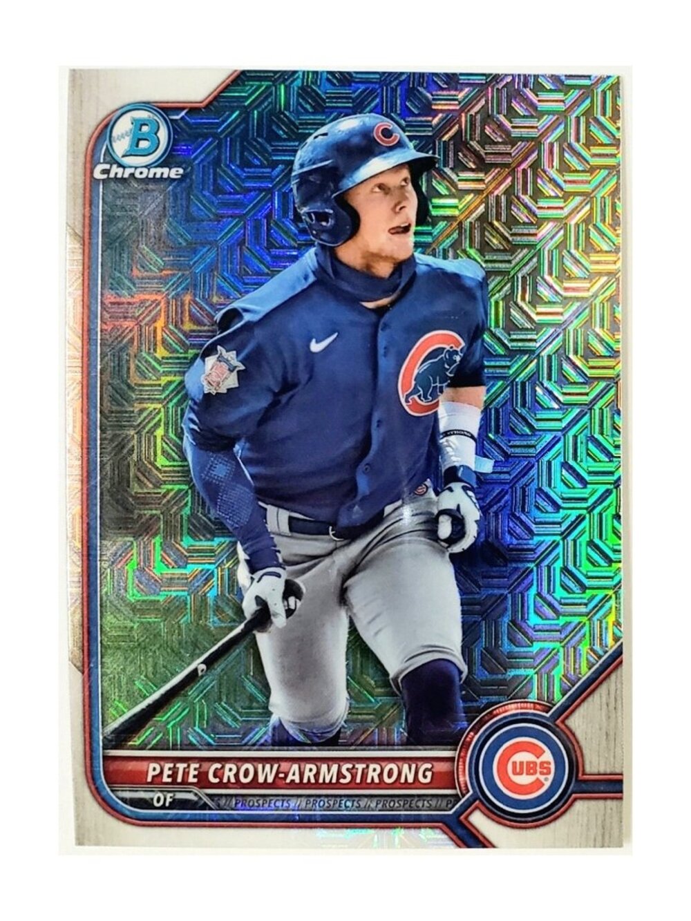 PETE CROW-ARMSTRONG ROOKIE MOJO REFRACTOR 2022 BOWMAN CHROME #BCP-198, CUBS